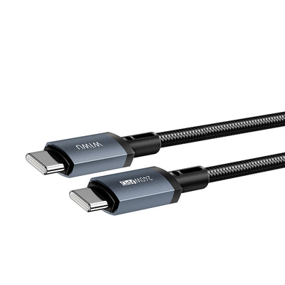 Wiwu Wi-C058 Titanlink Serisi Type-C to Type-C Hızlı Şarj Özellikli Data ve Şarj Kablosu 240W 1.5M Gri