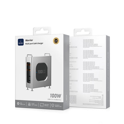 Wiwu Wi-G013 Warrior Serisi GaN Tech Hızlı Şarj Özellikli Şarj Başlığı 100W Siyah