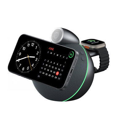 Wiwu Wi-G042 Qi2 Şarj Teknolojili Bluetooth Speaker Hoparlör Özellikli 25W Kablosuz Şarj Standı