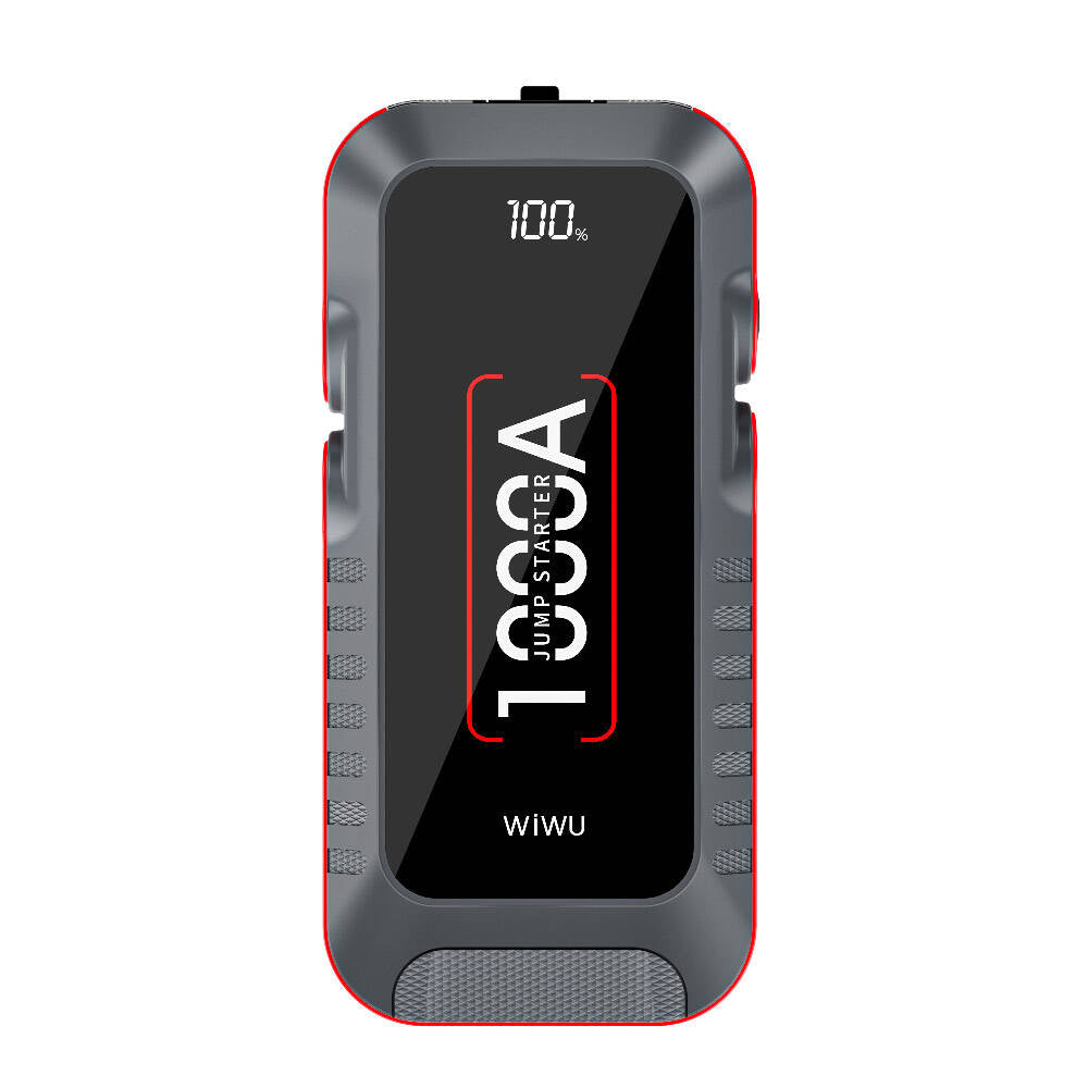 Wiwu Wi-JS001 LED Işıklı Araç Akü Acil Durum Takviye Güç Kaynağı Powerbank 12V 37W 10000mAh Gri