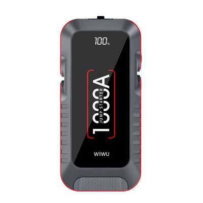 Wiwu Wi-JS001 LED Işıklı Araç Akü Acil Durum Takviye Güç Kaynağı Powerbank 12V 37W 10000mAh Gri