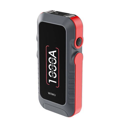 Wiwu Wi-JS001 LED Işıklı Araç Akü Acil Durum Takviye Güç Kaynağı Powerbank 12V 37W 10000mAh Gri