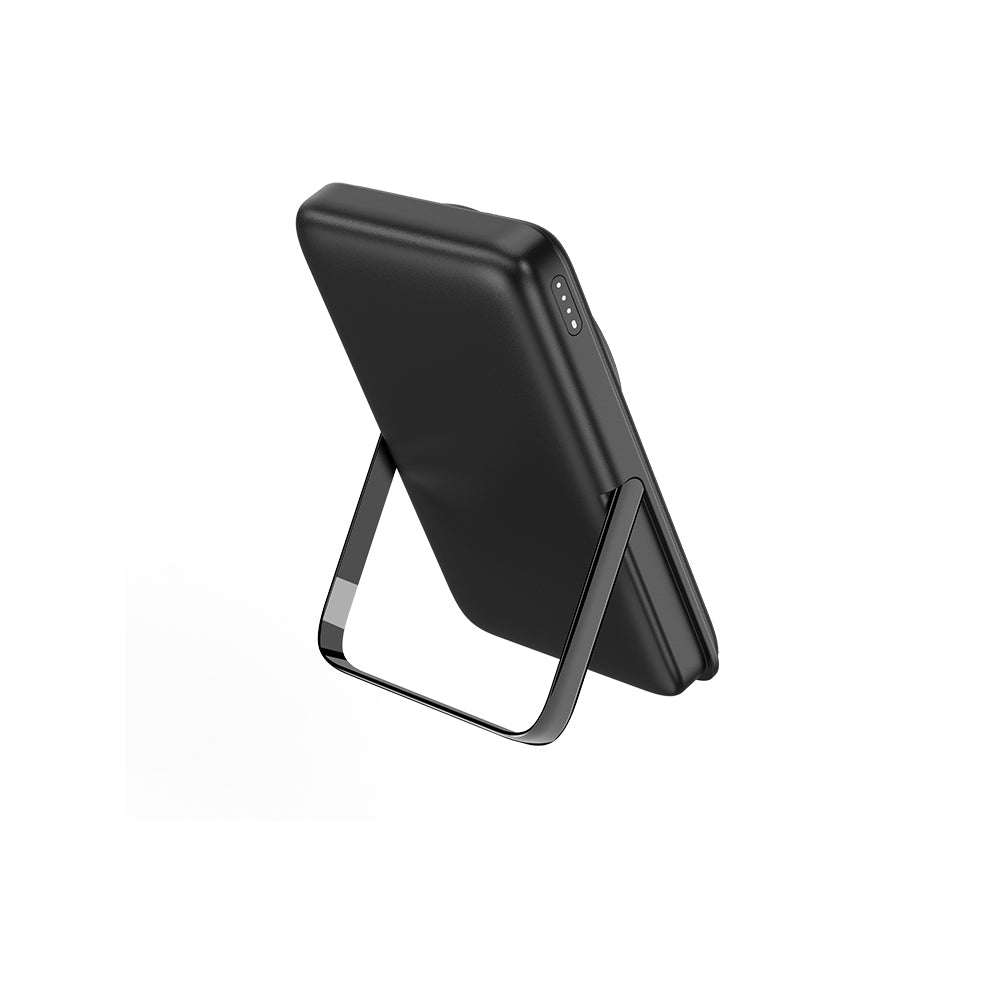 Wiwu Wi-P011 Gentleman Serisi LED Işık Göstergeli Standlı Kablosuz Powerbank 10.000mAh 15W Beyaz