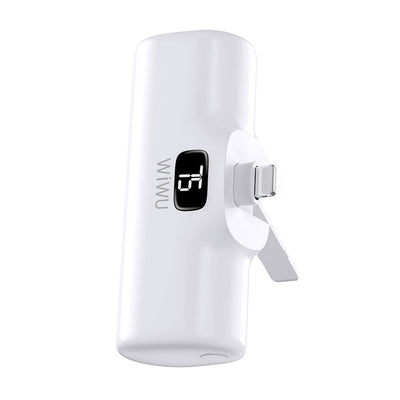 Wiwu Wi-P017 Capsule Serisi 2in1 Mini Taşınabilir Standlı Lightning Powerbank 5000mAh Beyaz