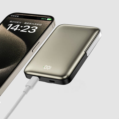 Wiwu Wi-P018 Elite Serisi Led Ekranlı Magsafe Powerbank Wireless 15W 10000mAh Gri