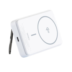 Wiwu Wi-P031 Qi2.0 LED Işık Göstergeli Standlı 30W Taşınabilir Magsafe Wireless Powerbank 10.000mAh