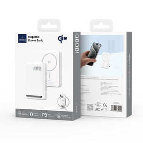 Wiwu Wi-P031 Qi2.0 LED Işık Göstergeli Standlı 30W Taşınabilir Magsafe Wireless Powerbank 10.000mAh