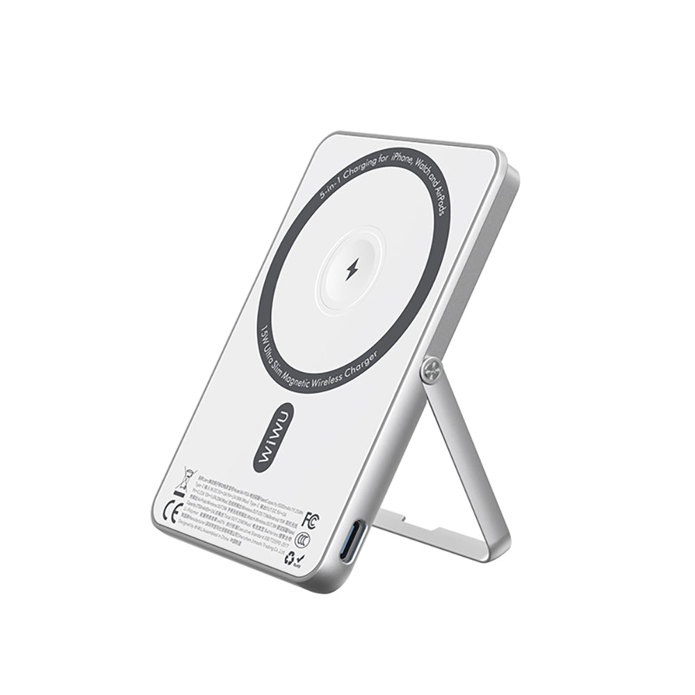 Wiwu Wi-P034 Dijital LED Göstergeli Standlı Kablosuz Powerbank 5000mAh 15W