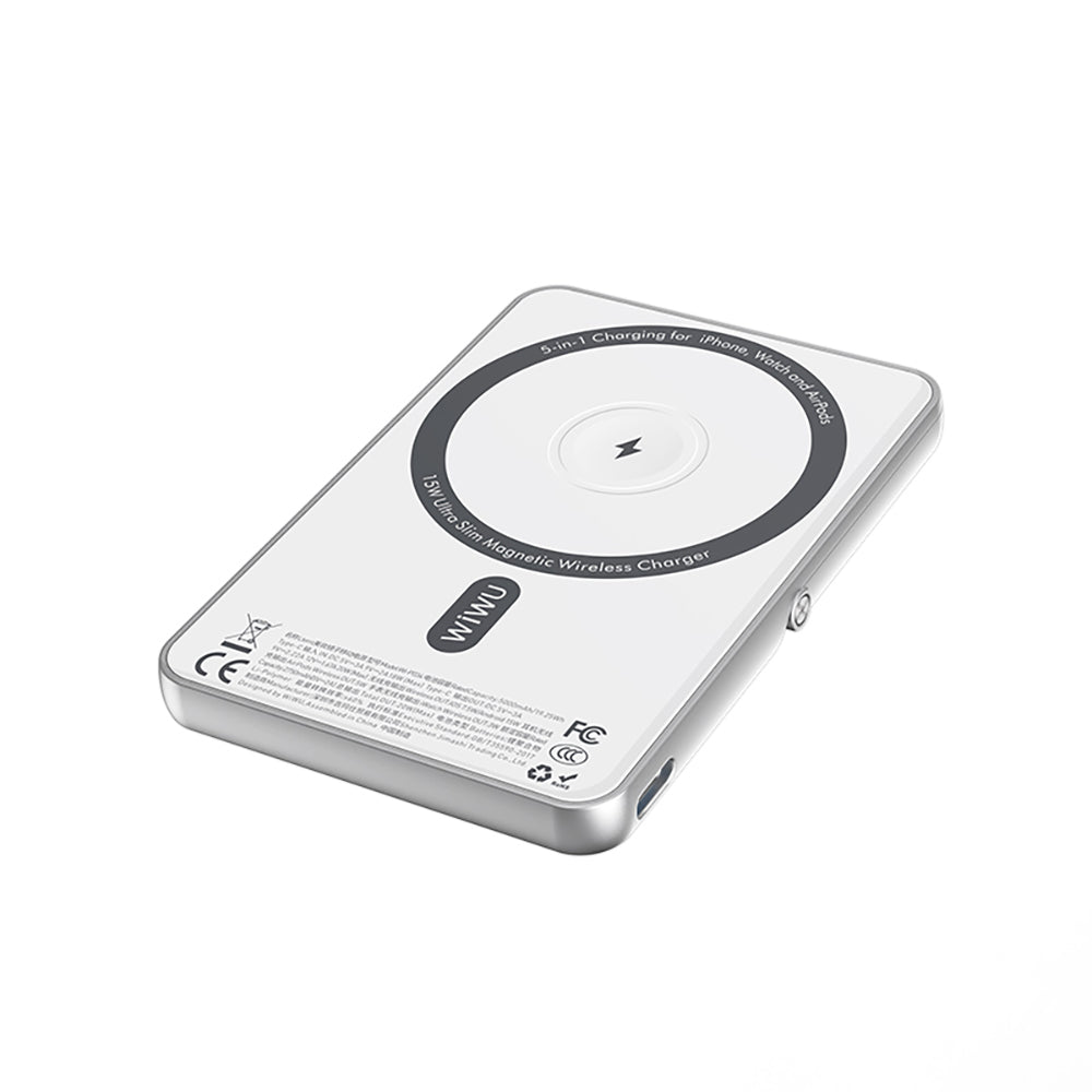 Wiwu Wi-P034 Dijital LED Göstergeli Standlı Kablosuz Powerbank 5000mAh 15W