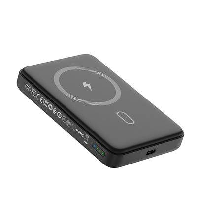 Wiwu Wi-P043 LED Işık Göstergeli Standlı Taşınabilir Magsafe Wireless Powerbank 10.000mAh 15W Siyah