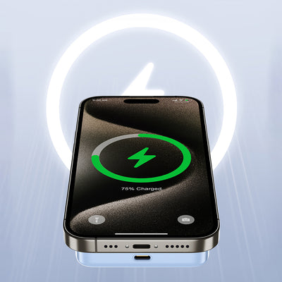 Wiwu Wi-P043 LED Işık Göstergeli Standlı Taşınabilir Magsafe Wireless Powerbank 10.000mAh 15W Siyah