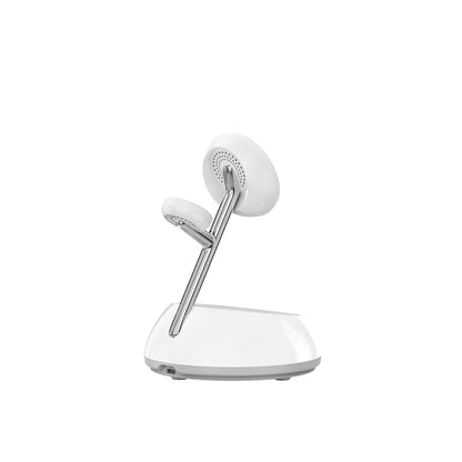 Wiwu Wi-W036 Qi2 3 in 1 Magnetik Hızlı Şarj Özellikli Ambiyans Işıklı Kablosuz Şarj Standı 15W