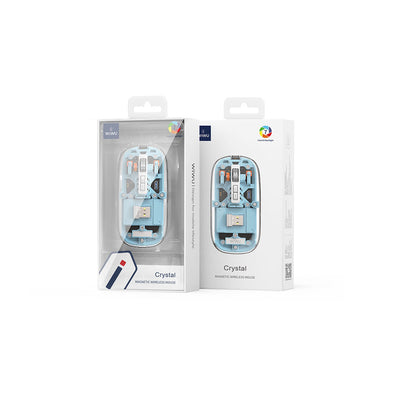 Wiwu WM105 Crystal RGB Led Işıklandırmalı Şeffaf Tasarım Mouse Gri