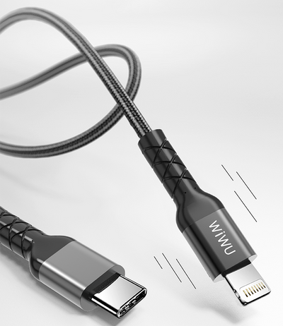 Wiwu WP101 MFI Type-c to Lightning Kablo Gri