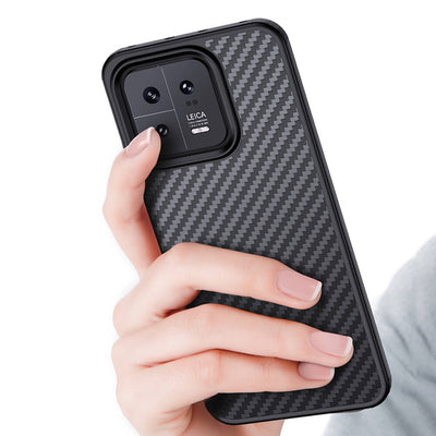 Xiaomi Mi 13 Kılıf Aramid Karbon Fiber Magsafe Özellikli Wlons Radison Kapak Siyah