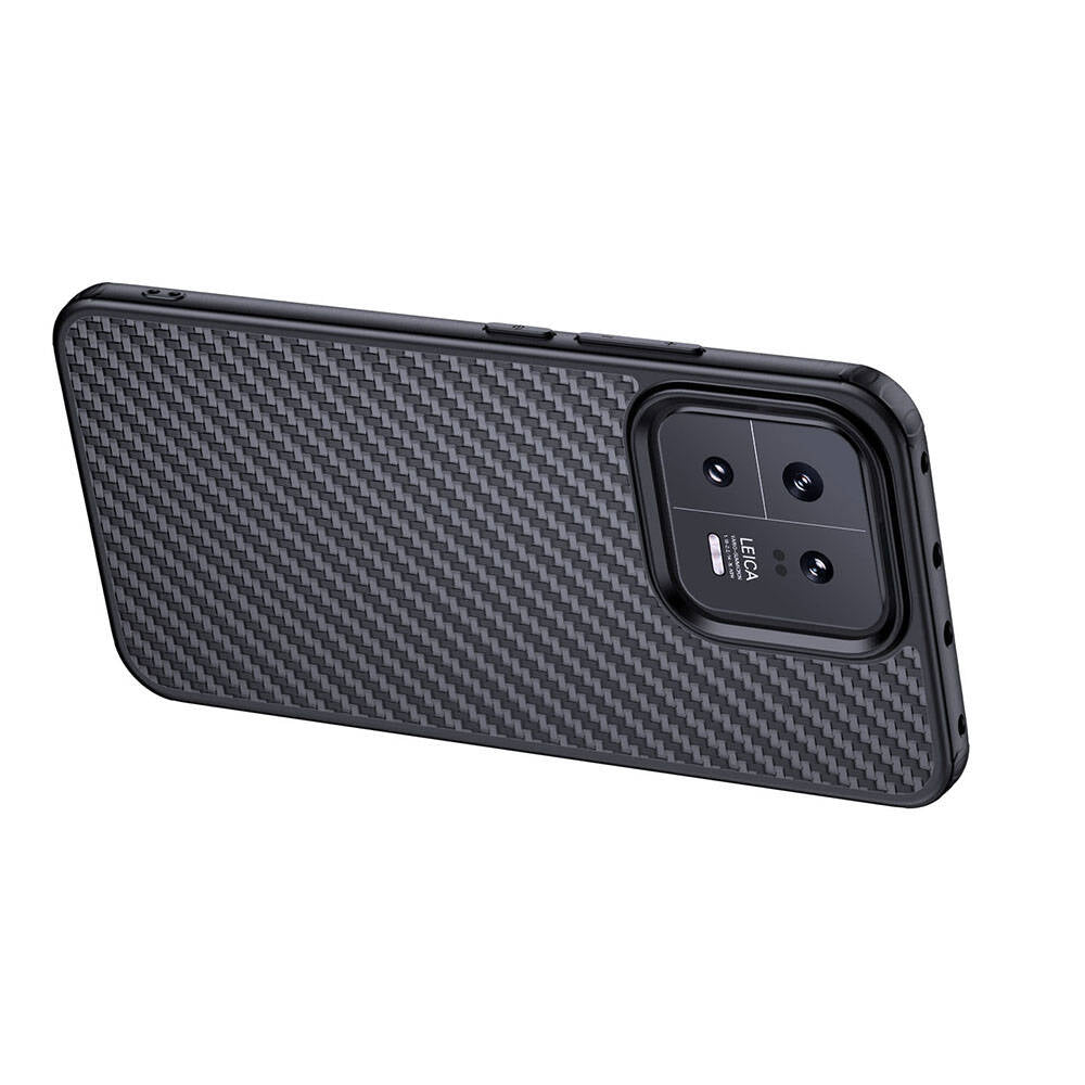 Xiaomi Mi 13 Kılıf Aramid Karbon Fiber Magsafe Özellikli Wlons Radison Kapak Siyah