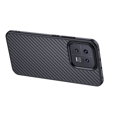 Xiaomi Mi 13 Kılıf Aramid Karbon Fiber Magsafe Özellikli Wlons Radison Kapak Siyah