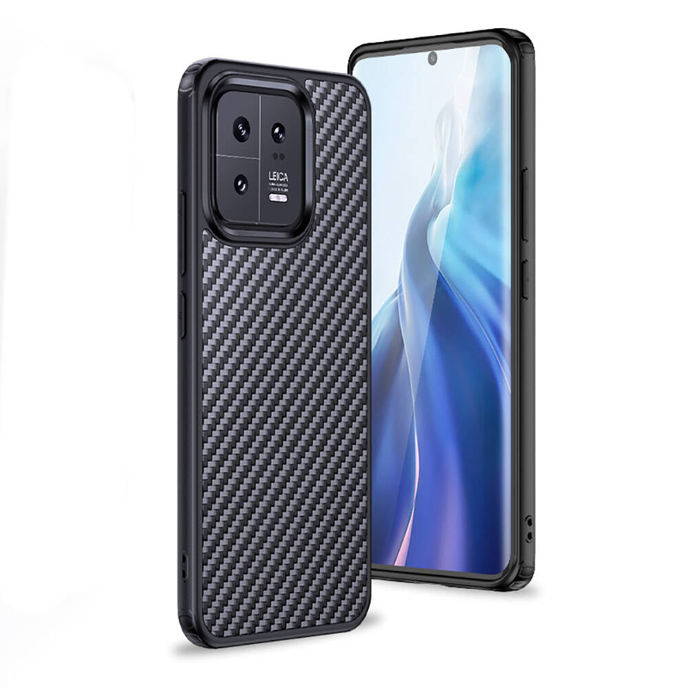 Xiaomi Mi 13 Kılıf Aramid Karbon Fiber Magsafe Özellikli Wlons Radison Kapak Siyah