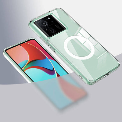 Xiaomi Mi 13T Kılıf Sert PC Arka Yüzey Wireless Şarj Özellikli Zore Flet Magsafe Kapak Renksiz