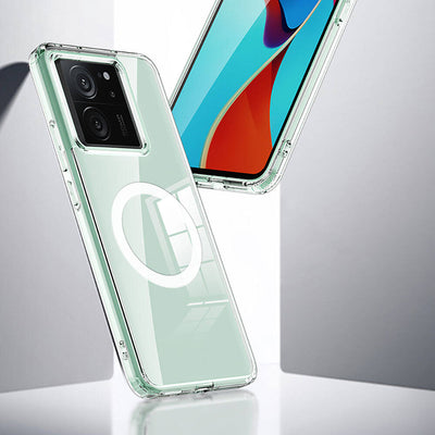Xiaomi Mi 13T Kılıf Sert PC Arka Yüzey Wireless Şarj Özellikli Zore Flet Magsafe Kapak Renksiz