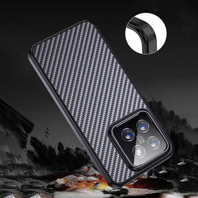 Xiaomi Mi 14 Kılıf Aramid Karbon Fiber Magsafe Özellikli Wlons Radison Kapak Siyah