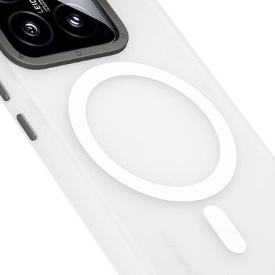Xiaomi Mi 14 Kılıf Magsafe Şarj Özellikli Youngkit Hidden Sand Serisi Kapak Beyaz