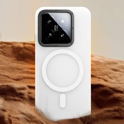 Xiaomi Mi 14 Kılıf Magsafe Şarj Özellikli Youngkit Hidden Sand Serisi Kapak Beyaz