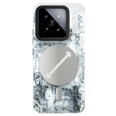 Xiaomi Mi 14 Kılıf Magsafe Şarj Özellikli YoungKit Technology Serisi Kapak Beyaz