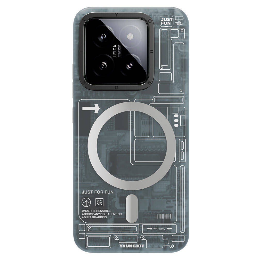 Xiaomi Mi 14 Kılıf Magsafe Şarj Özellikli YoungKit Technology Serisi Kapak Siyah