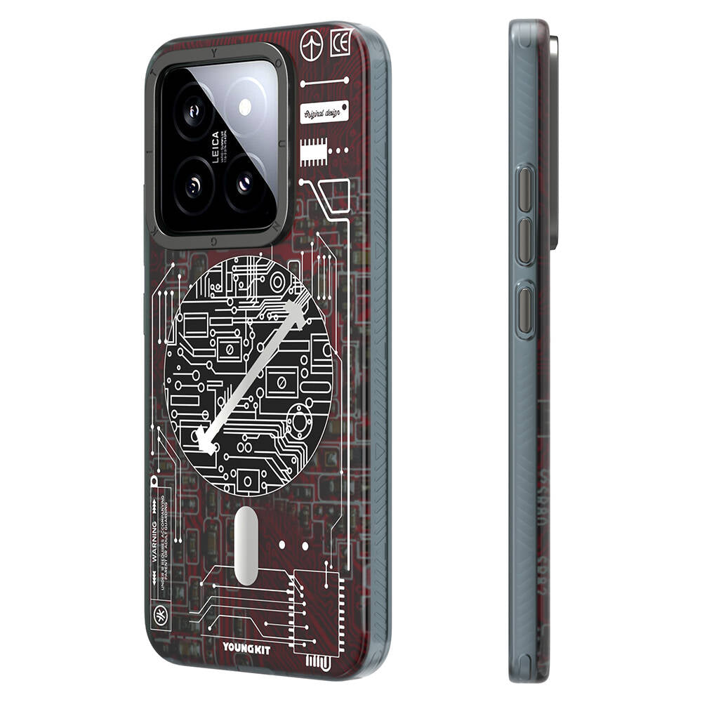 Xiaomi Mi 14 Kılıf M-safe Şarj Özellikli YoungKit Technology Serisi Kılıf