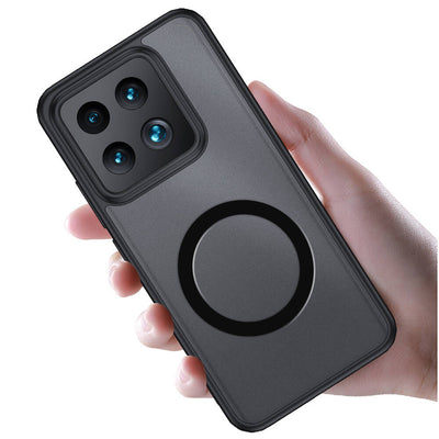 Xiaomi Mi 14 Kılıf Sert PC Arka Yüzey Wireless Şarj Özellikli Zore Flet Magsafe Kapak Siyah