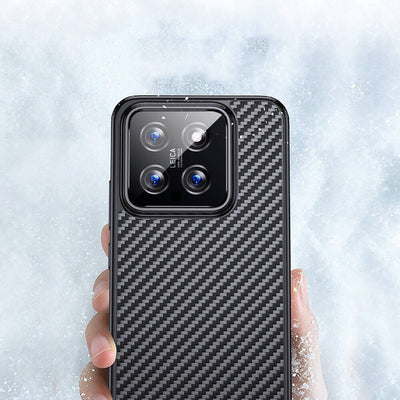 Xiaomi Mi 14 Pro Kılıf Aramid Karbon Fiber Magsafe Özellikli Wlons Radison Kapak Siyah