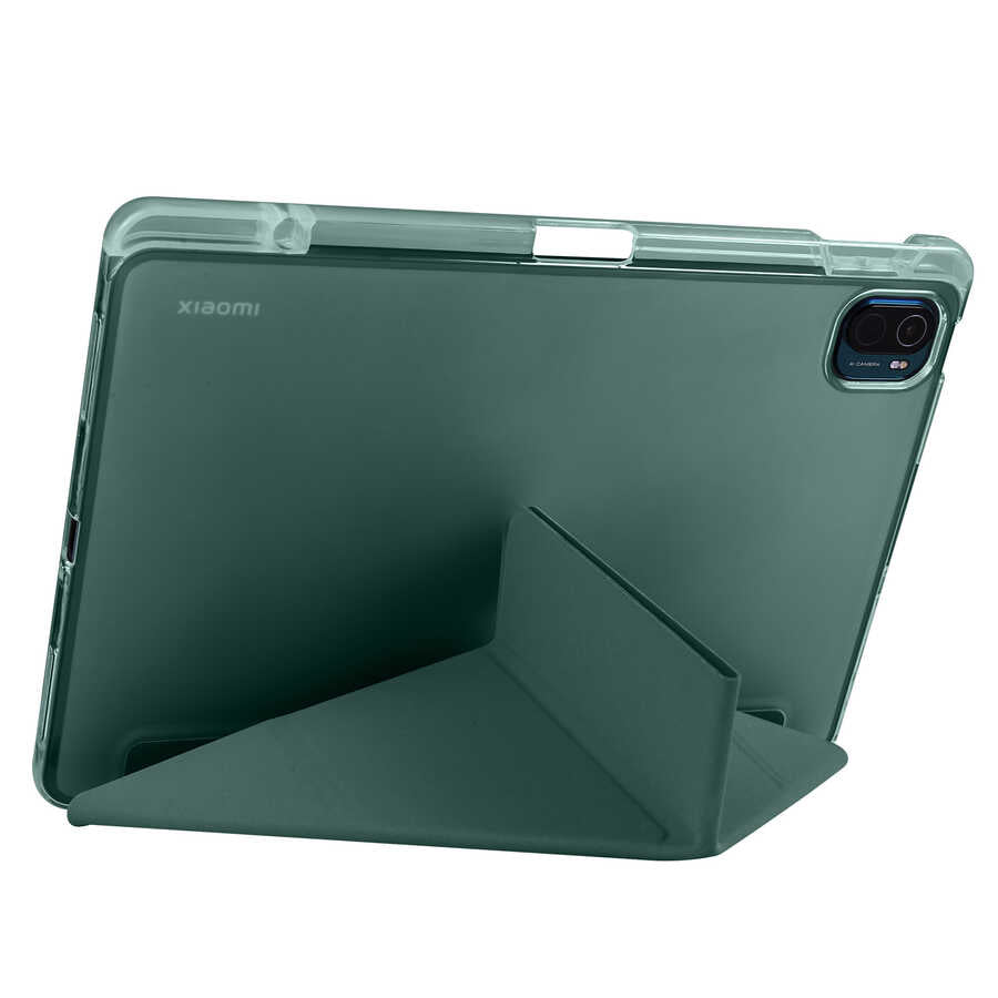 Xiaomi Mi Pad 5 Kılıf Zore Tri Folding Kalem Bölmeli Standlı Kılıf Lacivert