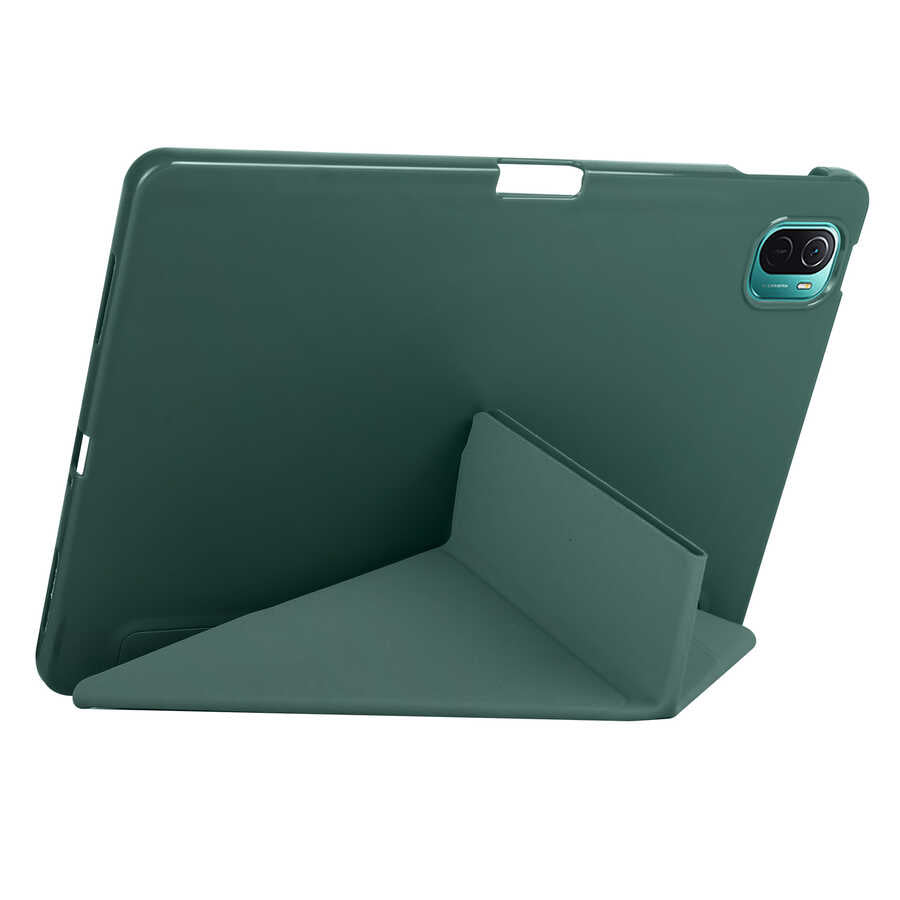 Xiaomi Mi Pad 5 Kılıf Zore Tri Folding Kalem Bölmeli Standlı Kılıf Mor