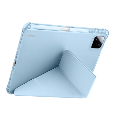 Xiaomi Pad 7 Kılıf Zore Tri Folding Kalem Bölmeli Standlı Kılıf Mavi