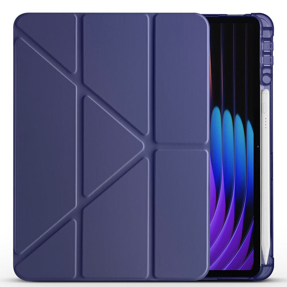 Xiaomi Pad 7 Kılıf Zore Tri Folding Kalem Bölmeli Standlı Kılıf Lacivert