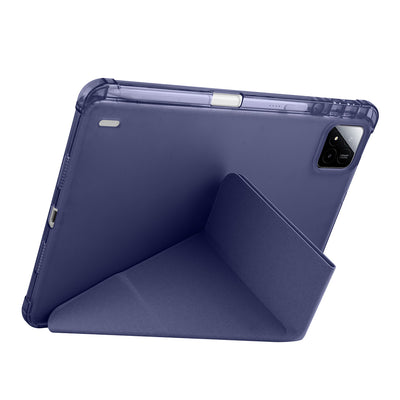 Xiaomi Pad 7 Kılıf Zore Tri Folding Kalem Bölmeli Standlı Kılıf Mavi