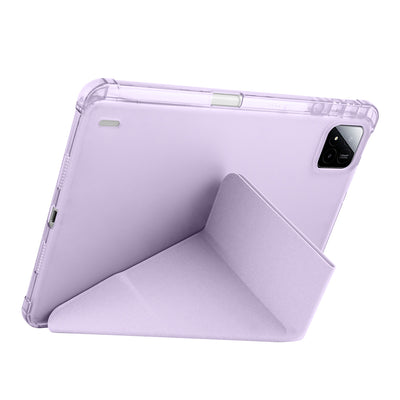 Xiaomi Pad 7 Kılıf Zore Tri Folding Kalem Bölmeli Standlı Kılıf Lila