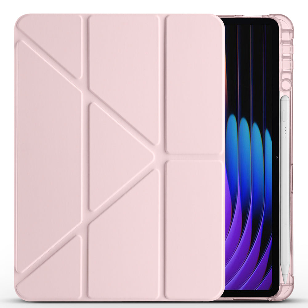 Xiaomi Pad 7 Pro Kılıf Zore Tri Folding Kalem Bölmeli Standlı Kılıf Rose Gold