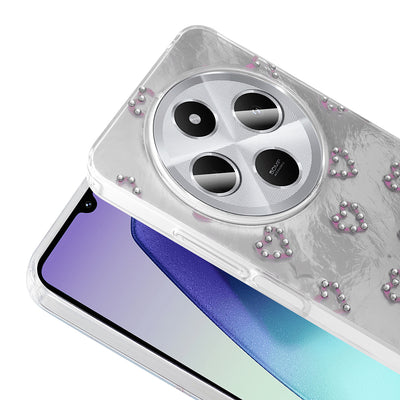 Xiaomi Redmi 14C 4G Kılıf Kamera Korumalı Figürlü Zore Ponti Silikon Kapak Beyaz