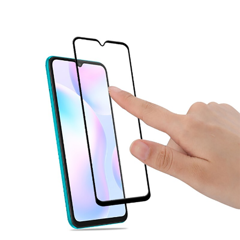 Xiaomi Redmi 9 Zore Kenarları Kırılmaya Dayanıklı Cam Ekran Koruyucu