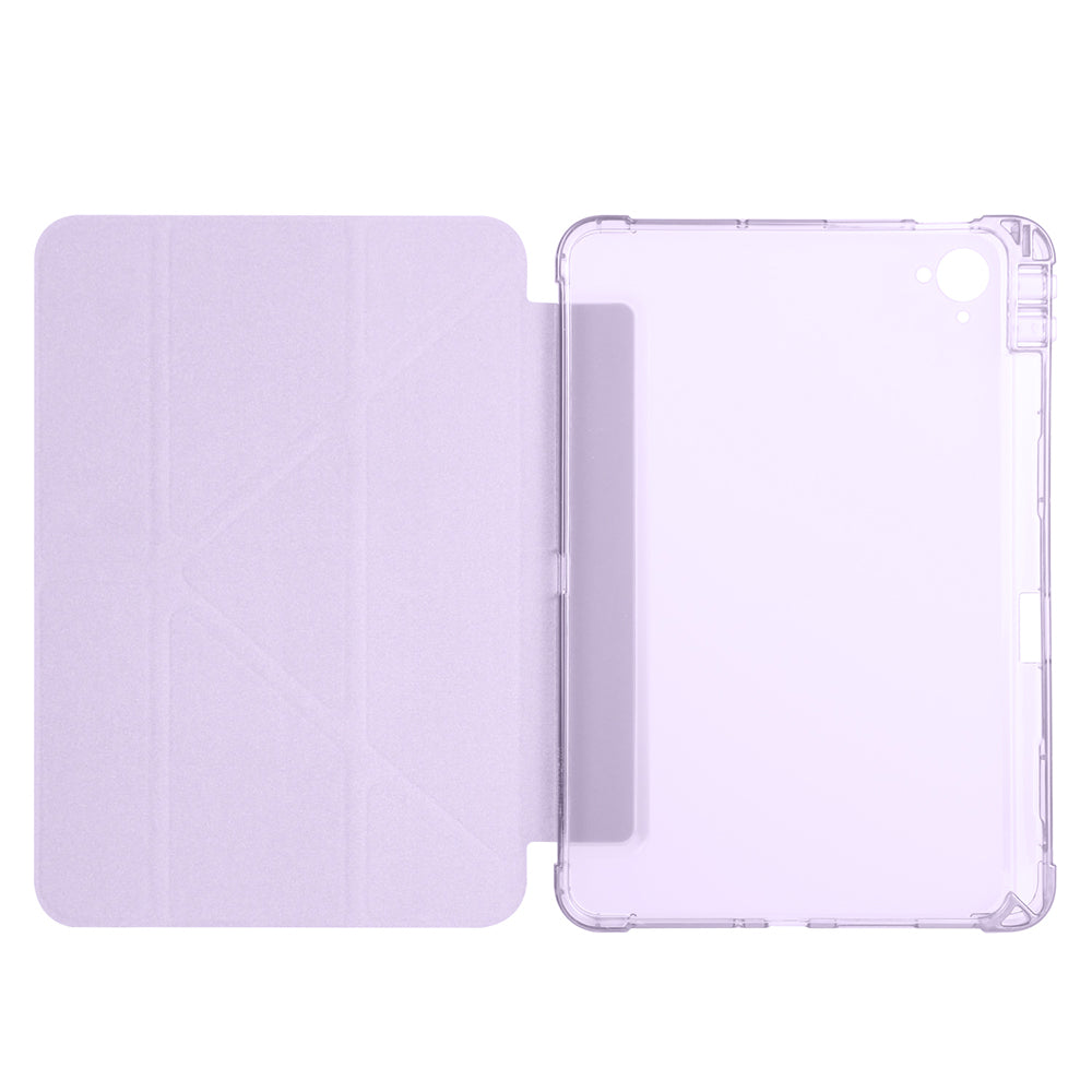 Xiaomi Redmi K Pad Kılıf Zore Tri Folding Kalem Bölmeli Standlı Kılıf Lila