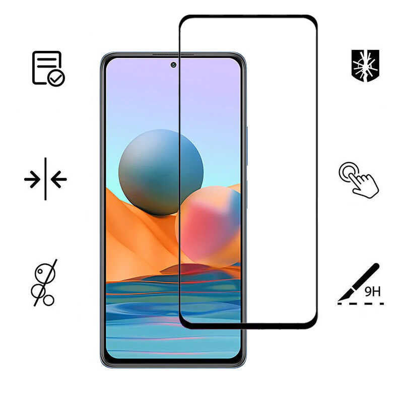 Xiaomi Redmi Note 10 Pro Zore Kenarları Kırılmaya Dayanıklı Cam Ekran Koruyucu