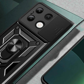 Xiaomi Redmi Note 13 4G Kılıf Magnetik Standlı Kamera Korumalı Zore Sürgülü Vega Kapak