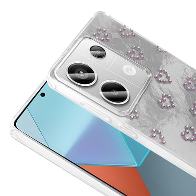 Xiaomi Redmi Note 13 Pro 4G Kılıf Kamera Korumalı Figürlü Zore Ponti Silikon Kapak Beyaz
