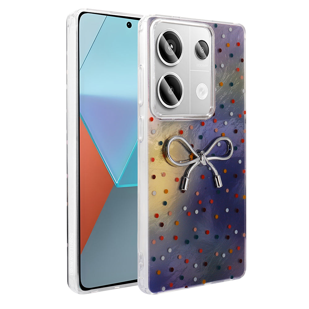 Xiaomi Redmi Note 13 Pro 4G Kılıf Kamera Korumalı Figürlü Zore Ponti Silikon Kapak Lila