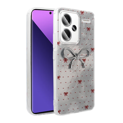 Xiaomi Redmi Note 13 Pro Plus 5G Kılıf Kamera Korumalı Figürlü Zore Ponti Silikon Kapak Lila