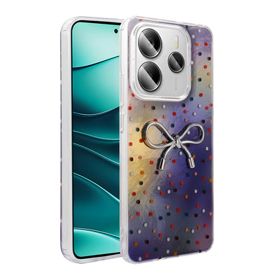 Xiaomi Redmi Note 14 4G Kılıf Kamera Korumalı Figürlü Zore Ponti Silikon Kapak Açık Mavi