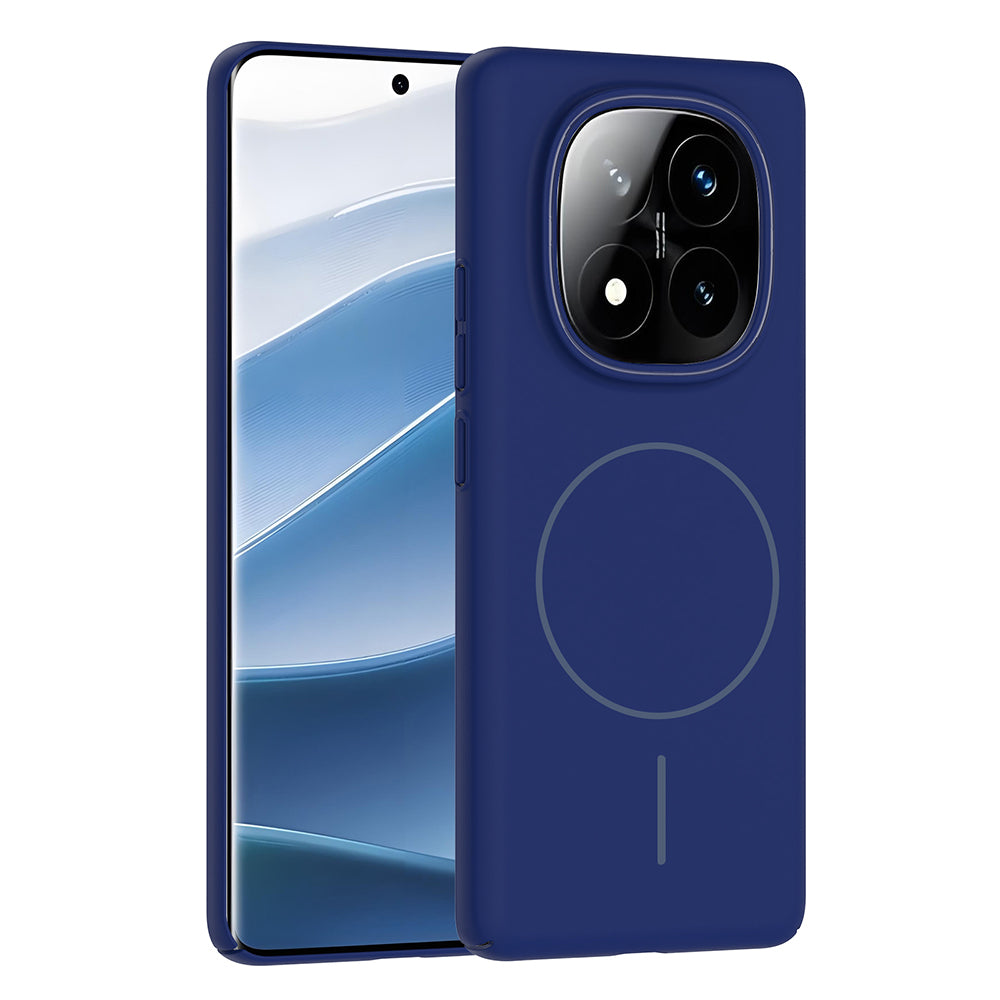 Xiaomi Redmi Note 14 Pro Plus Kılıf M-safe Şarj Özellikli Zore Ruby Sert Kapak Lacivert