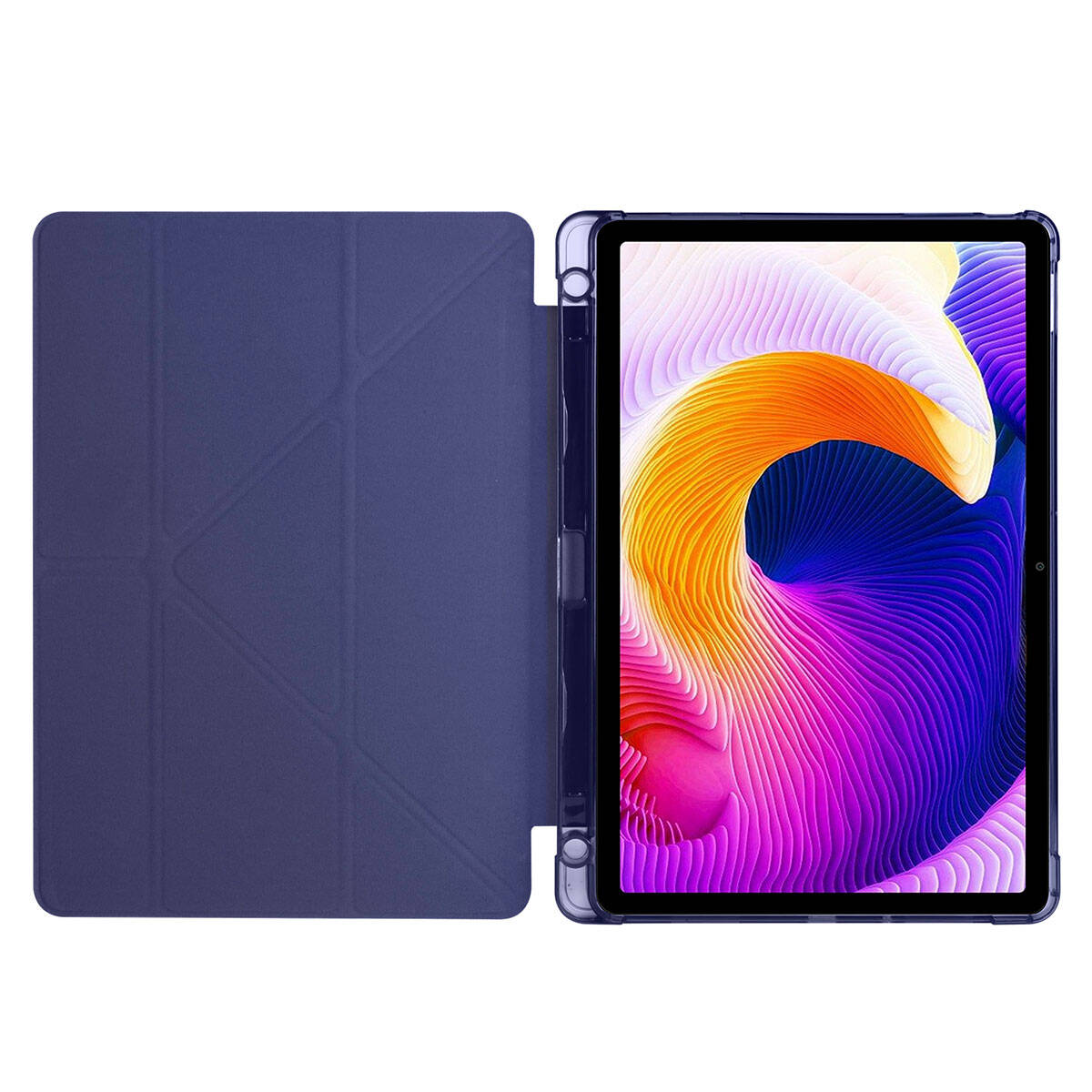 Xiaomi Redmi Pad SE Kılıf Zore Tri Folding Kalem Bölmeli Standlı Kılıf Koyu Yeşil